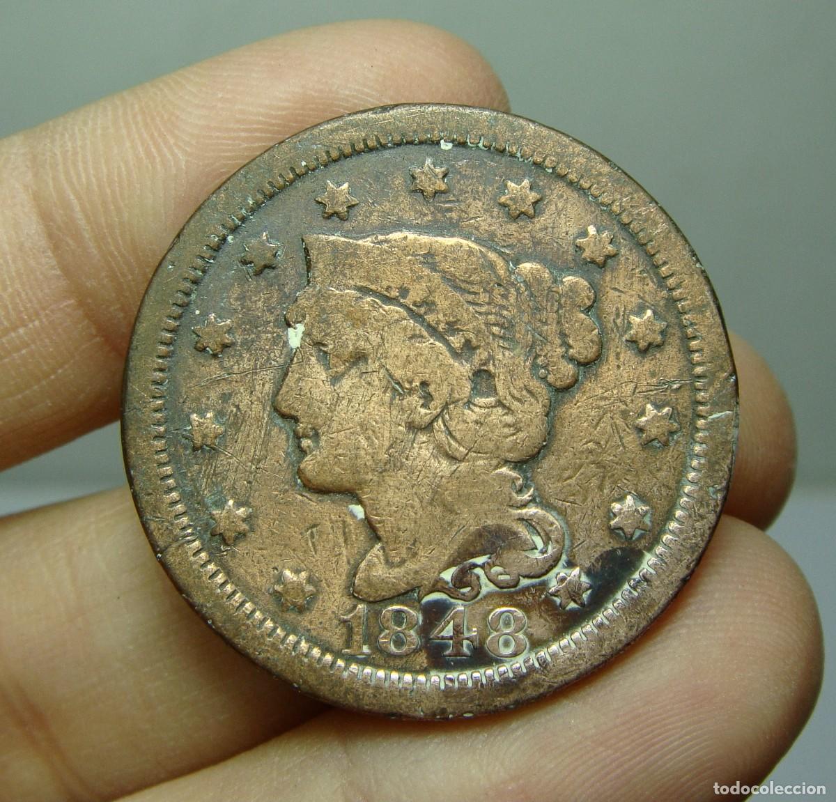 Monedas antiguas de Am&eacute;rica: 1 Cent. U.S.A - 1848 - Foto 1