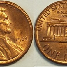 Monedas antiguas de América: E.E.U.U. (U.S.A.) 1 CENTAVO (CENT) CU 1988 LINCOLN MEMORIAL FDC