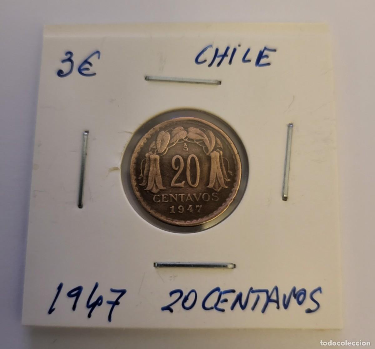 Monedas antiguas de Am&eacute;rica: MONEDA DE CHILE 1947 &rdquo;20 CENTIMOS&rdquo; - Foto 1