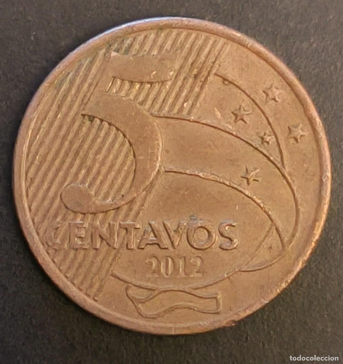Monedas antiguas de Am&eacute;rica: Brasil 5 centavos, 2012 - Foto 2