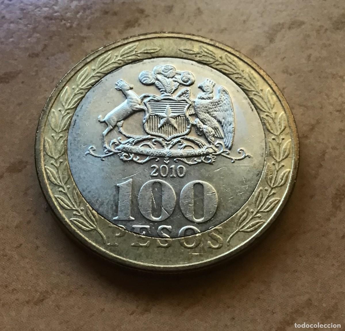 Monedas antiguas de Am&eacute;rica: 100 pesos de Chile. A&ntilde;o 2010 - Foto 2
