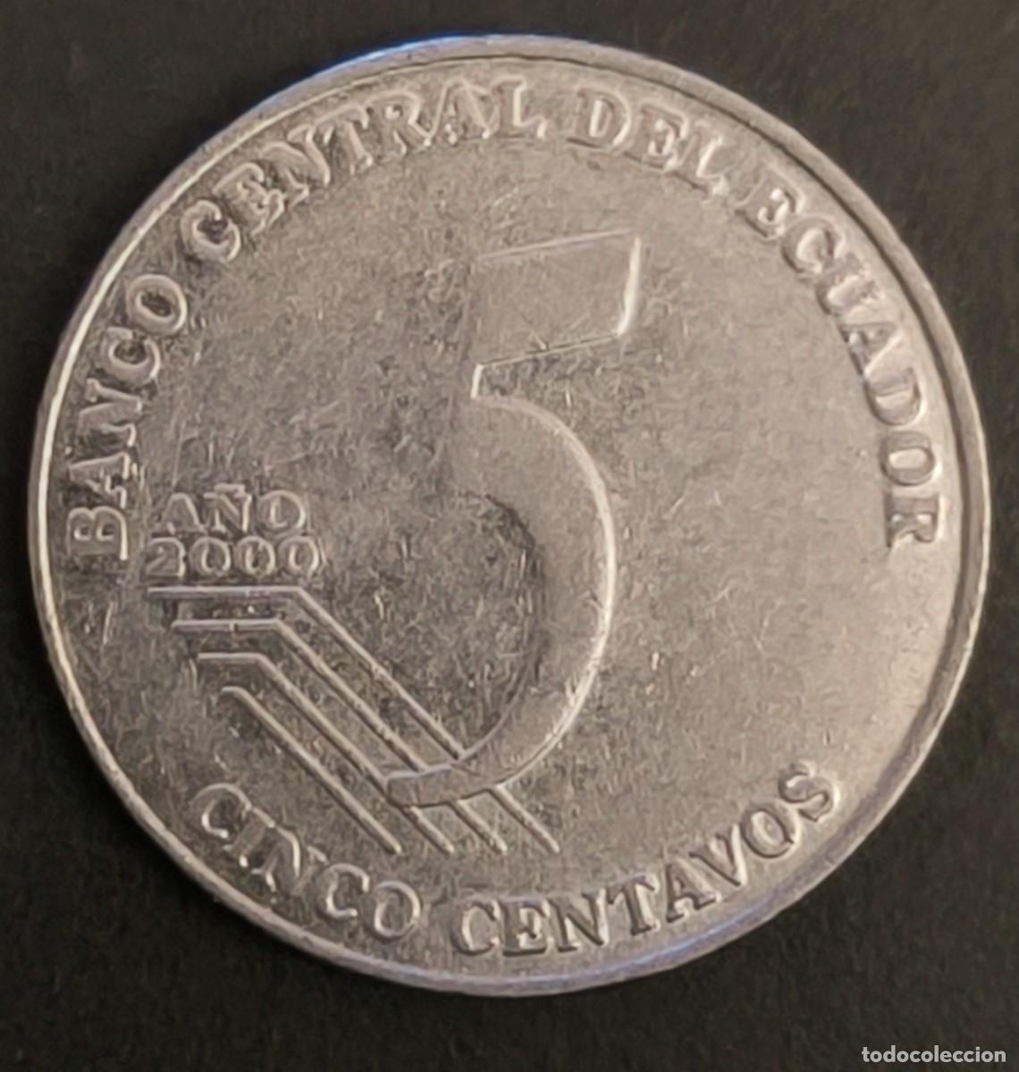 Monedas antiguas de Am&eacute;rica: Ecuador 5 centavos, 2000 - Foto 2