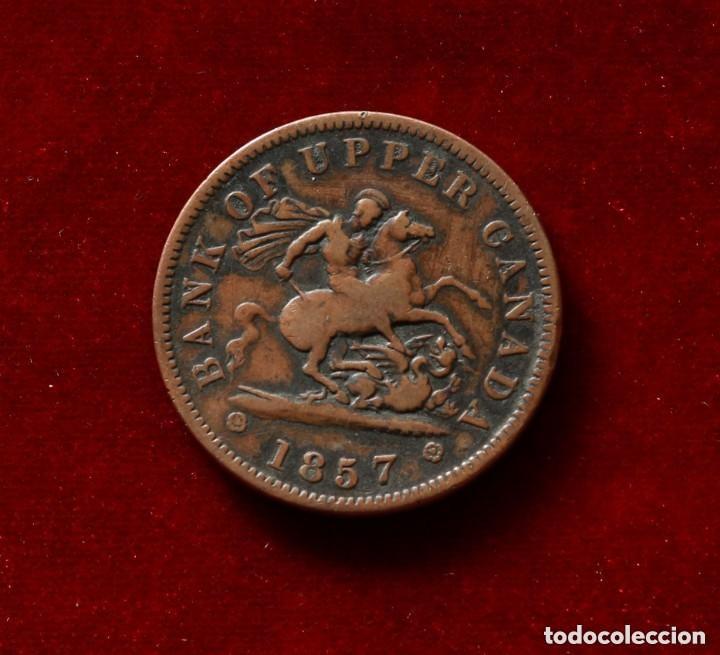 Monedas antiguas de Am&eacute;rica: PENNY 1857 UPPER CANADA - Foto 2