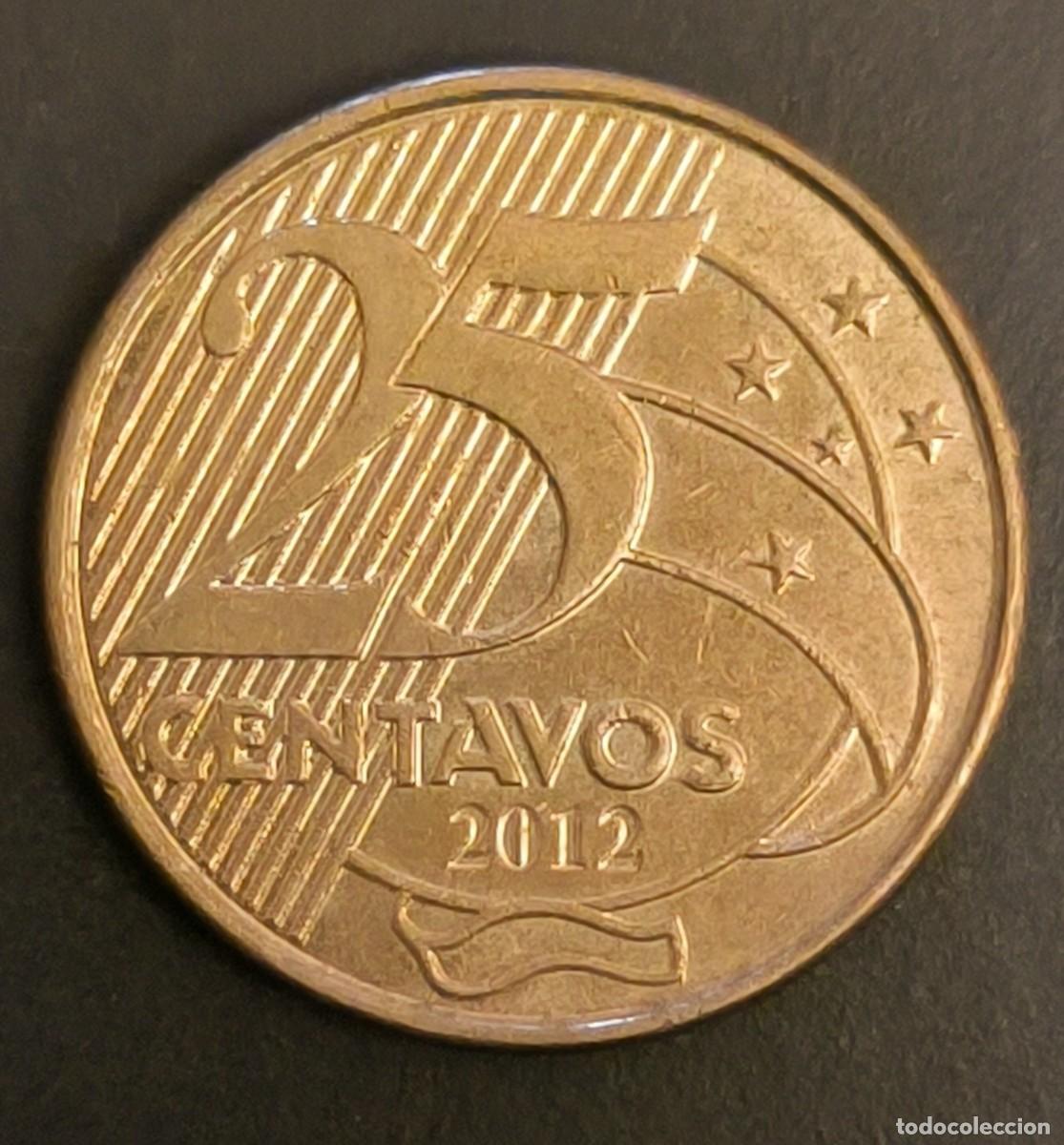 Monedas antiguas de Am&eacute;rica: Brasil 25 centavos, 2012 - Foto 1