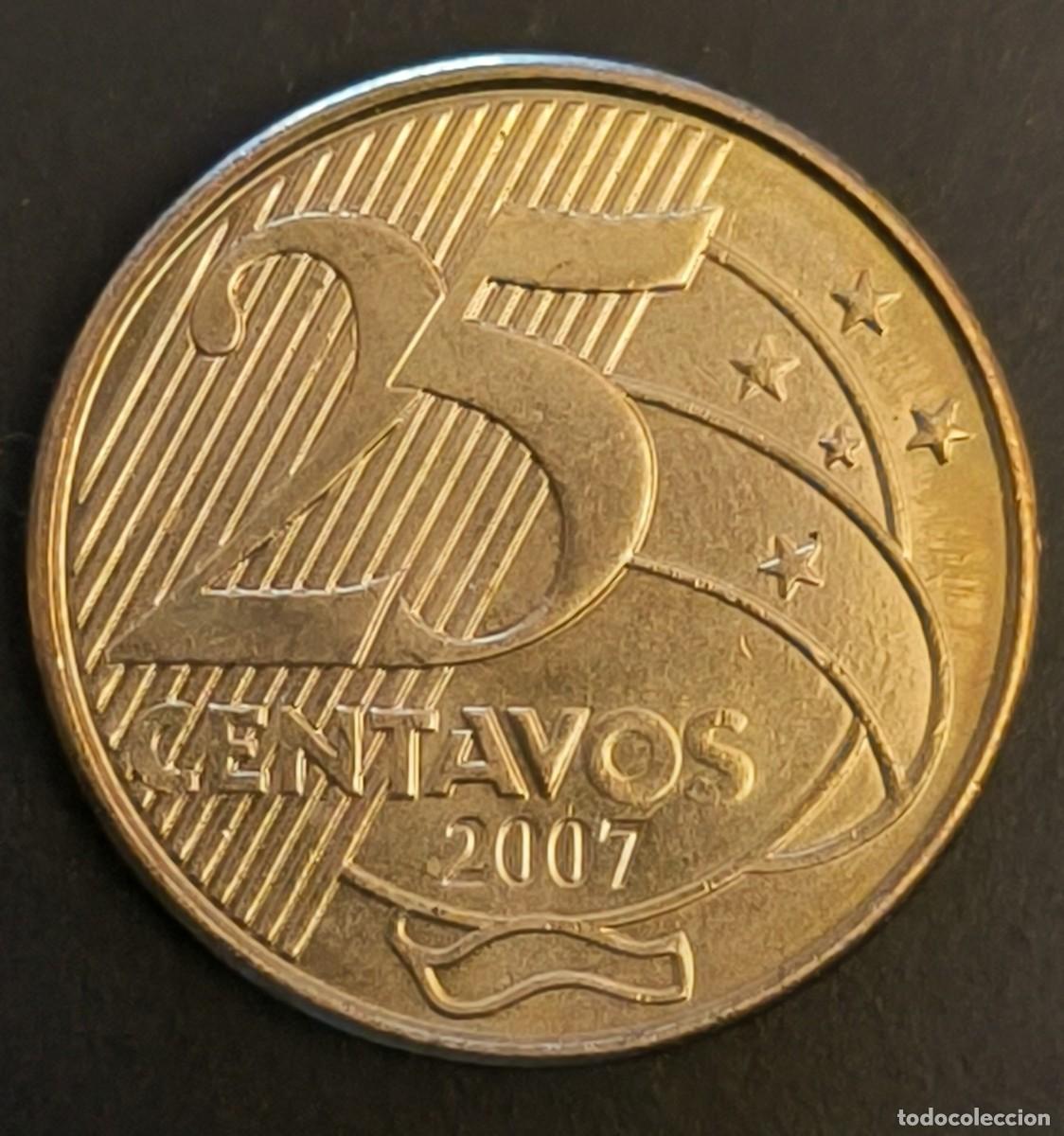 Monedas antiguas de Am&eacute;rica: Brasil 25 centavos, 2007 - Foto 1