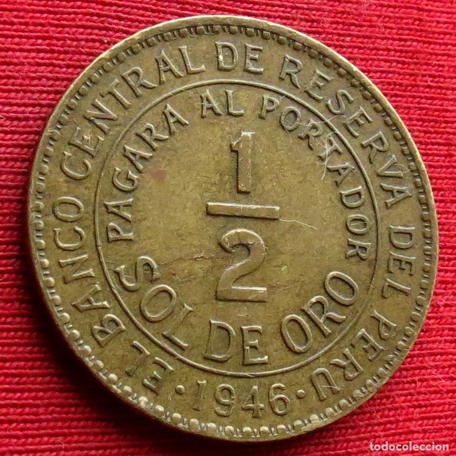 Monedas antiguas de Am&eacute;rica: Peru 1/2 sol de oro 1946 - Foto 1
