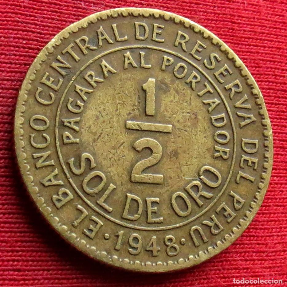 Monedas antiguas de Am&eacute;rica: Peru 1/2 sol de oro 1948 - Foto 1