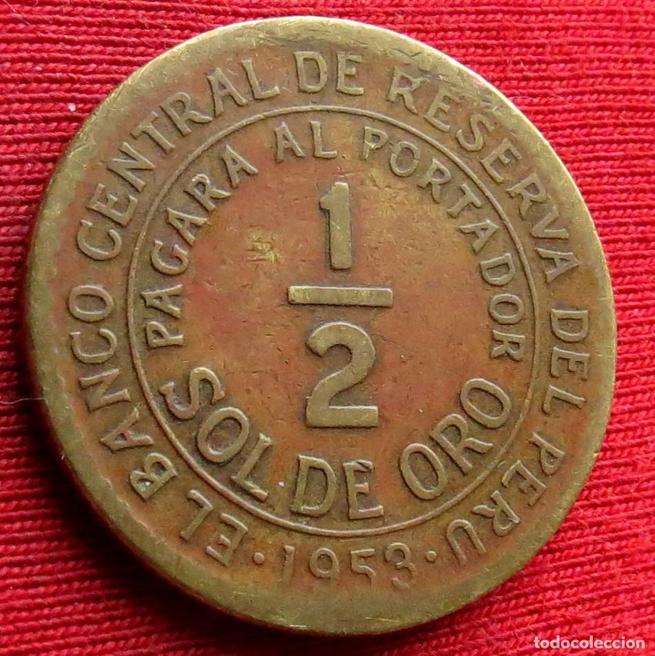 Monedas antiguas de Am&eacute;rica: Peru 1/2 sol de oro 1953 - Foto 1