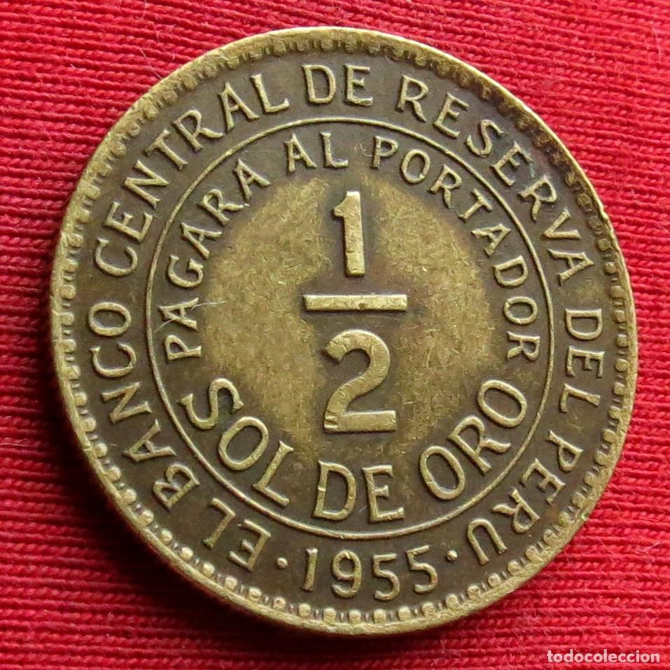 Monedas antiguas de Am&eacute;rica: Peru 1/2 sol de oro 1955 - Foto 1