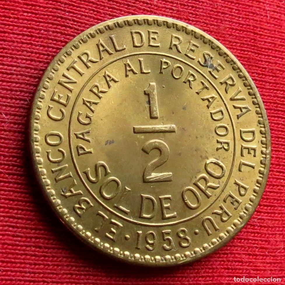 Monedas antiguas de Am&eacute;rica: Peru 1/2 sol de oro 1958 - Foto 1