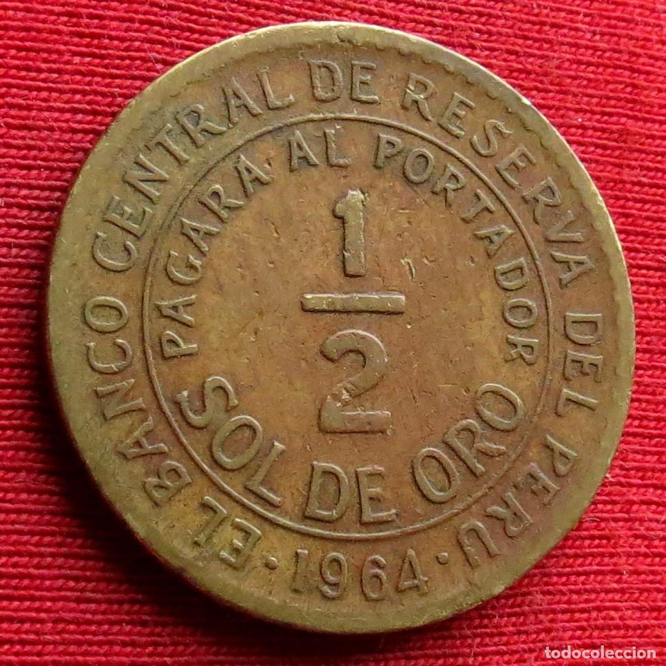Monedas antiguas de Am&eacute;rica: Peru 1/2 sol de oro 1964 - Foto 1
