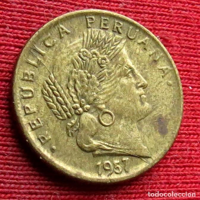 Monedas antiguas de Am&eacute;rica: Peru 5 centavos 1957 - Foto 2