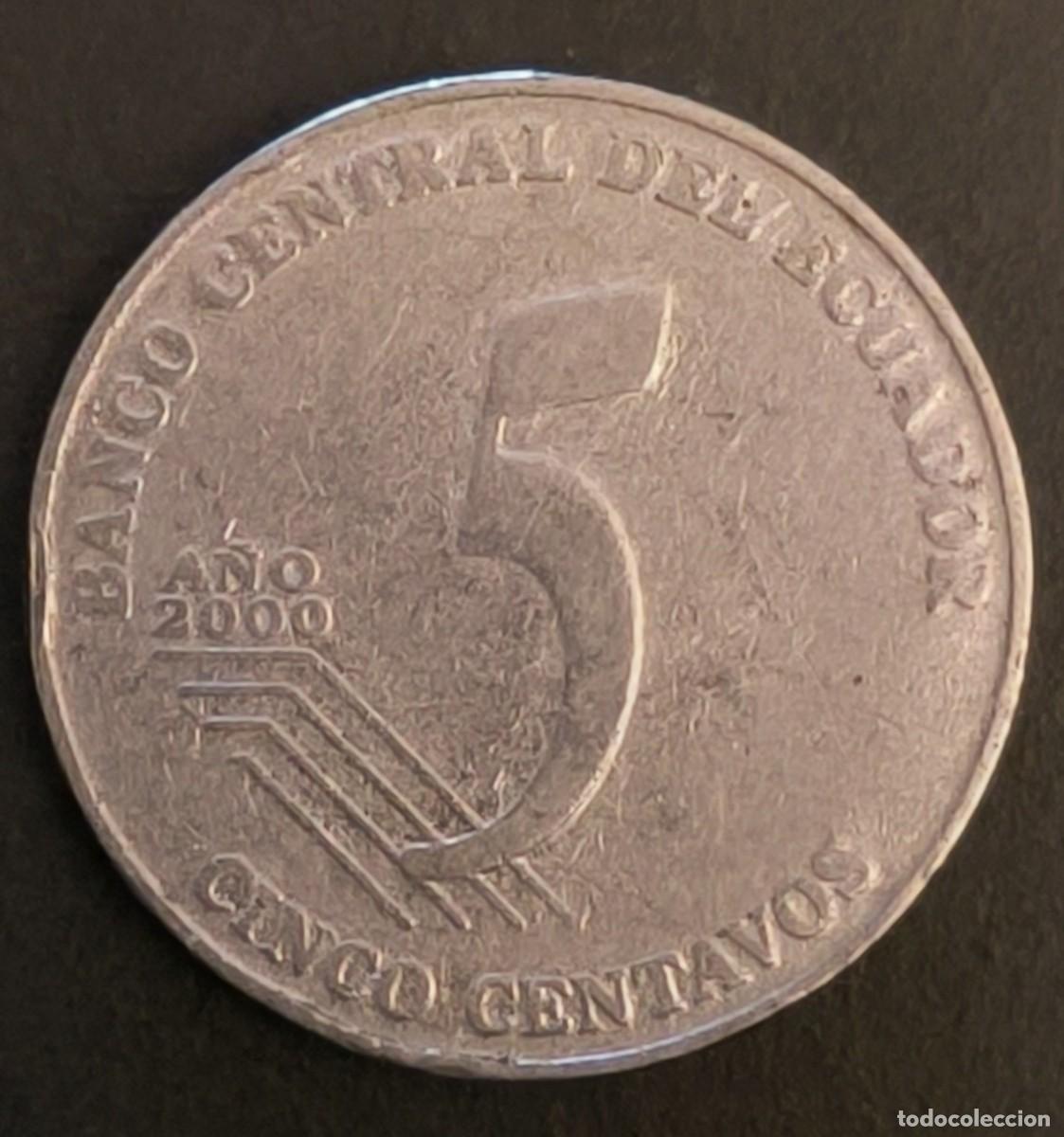 Monedas antiguas de Am&eacute;rica: Ecuador 5 centavos, 2000 - Foto 2