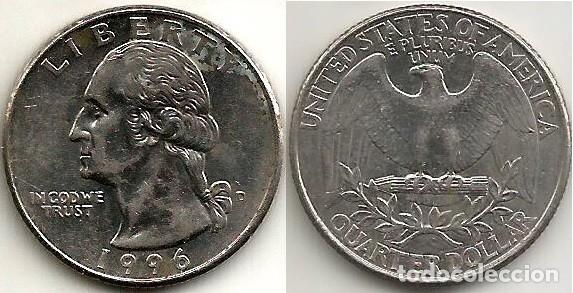 Monete antiche di America: E.E.U.U. 1996 - CECA D - QUARTER DOLLAR - KM A164a - CIRCULADA (DENVER)