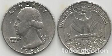 Monete antiche di America: E.E.U.U. 1982 - CECA P - QUARTER DOLLAR - KM A164a - CIRCULADA (FILADELFIA)