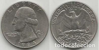 Monete antiche di America: E.E.U.U. 1984 - CECA P - QUARTER DOLLAR - KM A164a - CIRCULADA (FILADELFIA)