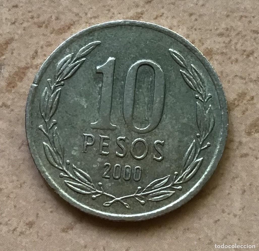 Monedas antiguas de Am&eacute;rica: 10 pesos de Chile. A&ntilde;o 2000