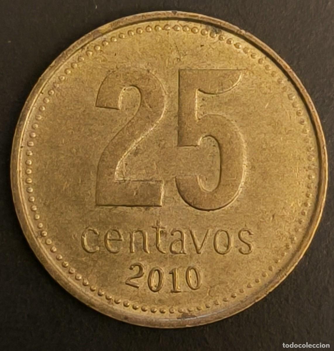 Monedas antiguas de Am&eacute;rica: Argentina 25 centavos, 2010 - Foto 2
