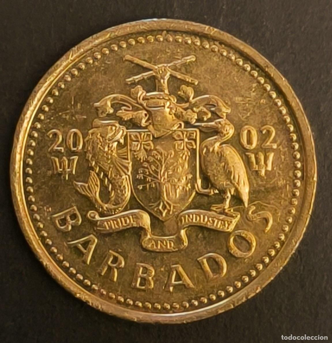Monedas antiguas de Am&eacute;rica: Barbados 5 centavos, 2002 - Foto 1