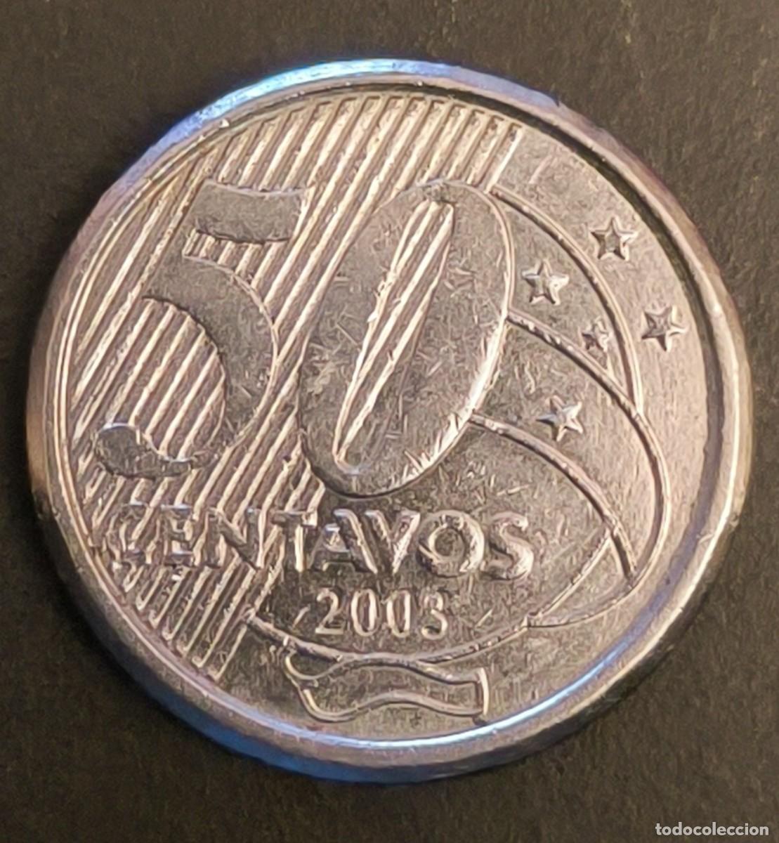 Monedas antiguas de Am&eacute;rica: Brasil 50 centavos, 2003 - Foto 1
