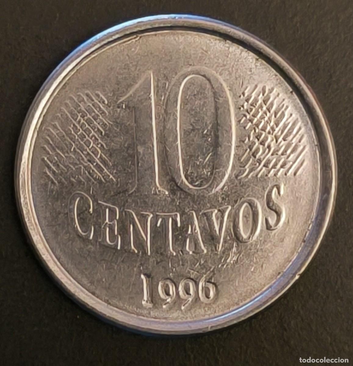 Monedas antiguas de Am&eacute;rica: Brasil 10 centavos, 1996 - Foto 2
