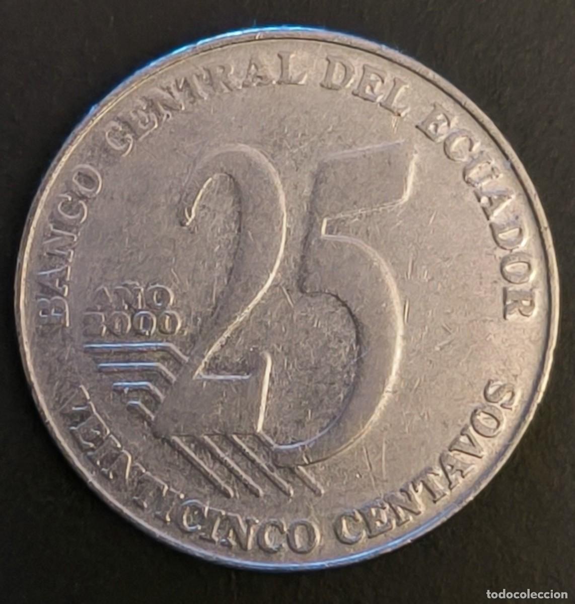 Monedas antiguas de Am&eacute;rica: Ecuador 25 centavos, 2000 - Foto 2