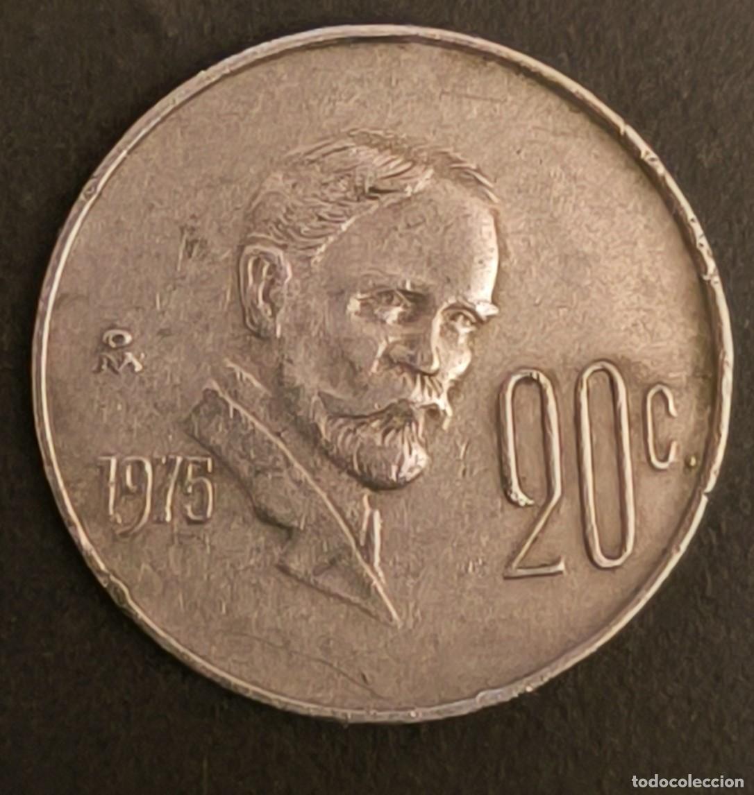 Monedas antiguas de Am&eacute;rica: M&eacute;xico 20 centavos, 1975 - Foto 1