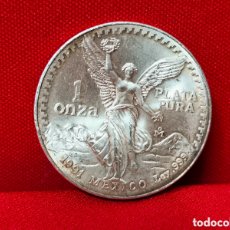Monedas antiguas de América: (P1) MONEDA 1 ONZA DE PLATA PURA 1991 MEXICO .MIDE 35.91 MM DIÁMETRO Y PESA 31.1 G