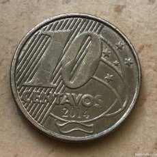 Monedas antiguas de América: 10 CENTAVOS DE BRASIL. AÑO 2014