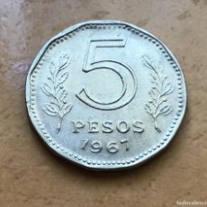 Monedas antiguas de América: 5 PESOS DE ARGENTINA. AÑO 1967