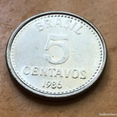 Monedas antiguas de América: 5 CENTAVOS DE BRASIL. AÑO 1986