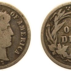 Monedas antiguas de América: UNITED STATES FEDERAL REPUBLIC 1897 1 DIME ”BARBER DIME” SILVER (.900) (.100 COPPER) PHILADELPHIA M