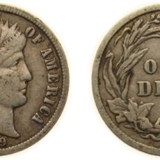 Monedas antiguas de América: UNITED STATES FEDERAL REPUBLIC 1909 1 DIME ”BARBER DIME” SILVER (.900) (.100 COPPER) PHILADELPHIA M