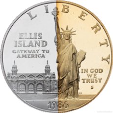 Monedas antiguas de América: S.C. EEUU-1 DÓLAR A COLOR. 1986. . SAN FRANCISCO SC/UNC. PLATA 26,73 G. BONITO COLOR