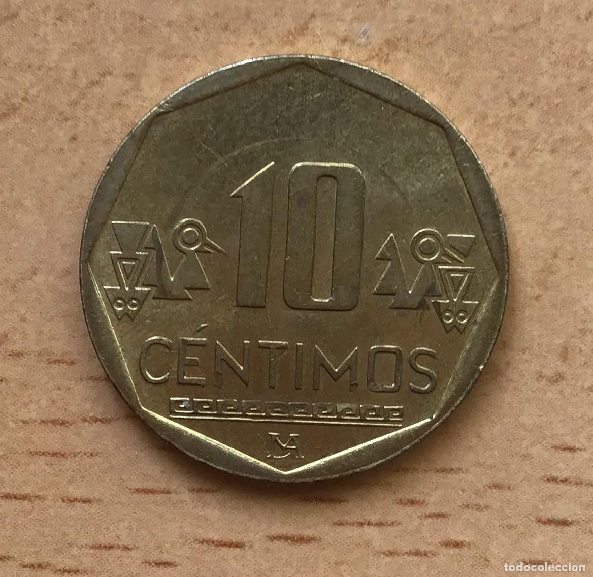 Monedas antiguas de Am&eacute;rica: 10 c&eacute;ntimos de Per&uacute;. A&ntilde;o 2010