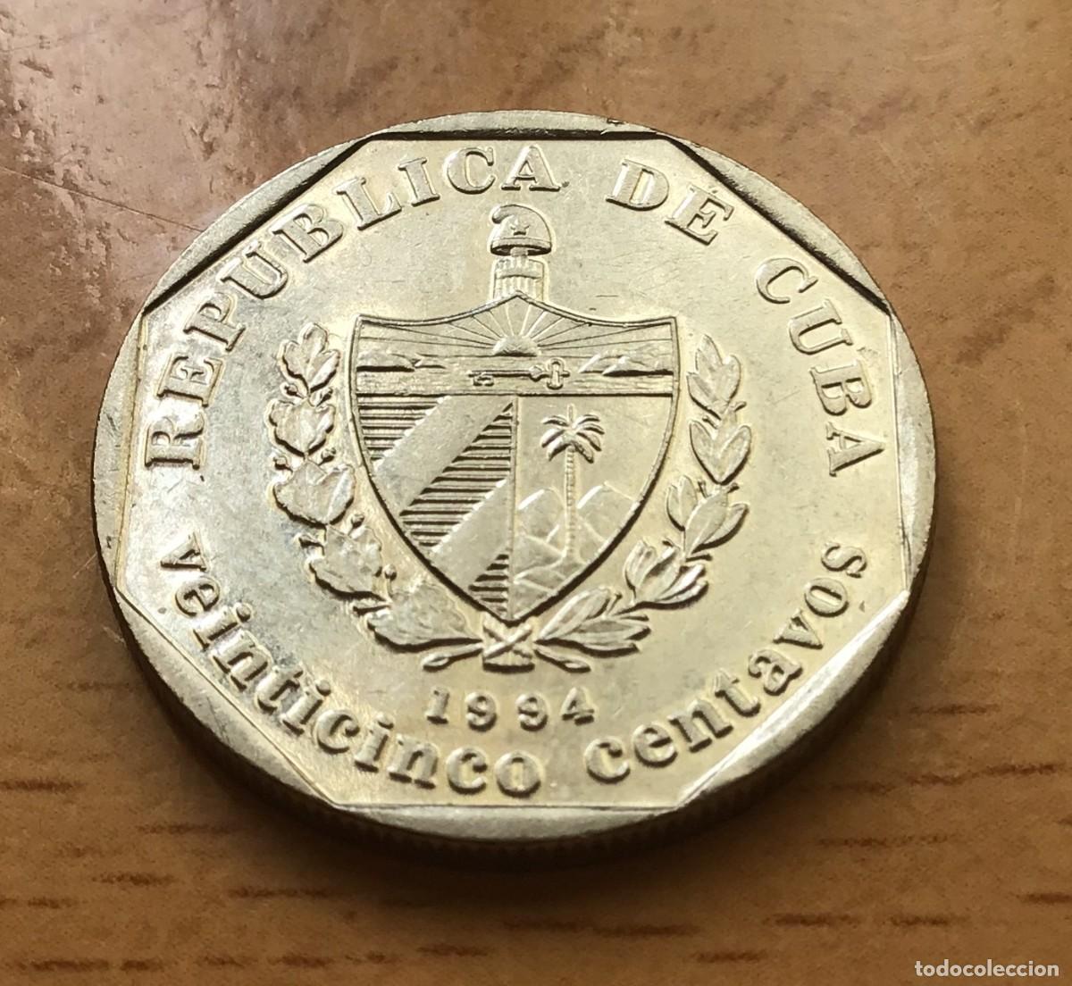 Monedas antiguas de Am&eacute;rica: 25 centavos de Cuba. A&ntilde;o 1994 - Foto 2