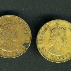Monedas antiguas de América: LOTE DE 4 MONEDAS AUTENTICAS DE 1 PENY DE JAMAICA COLONIA BRITANICA DEL AÑO 1953 AL 1962