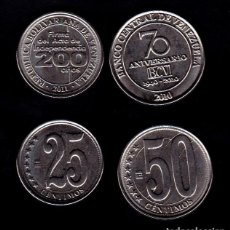 Monedas antiguas de América: VENEZUELA SET 2 MONEDAS 25 50 CÉNTIMOS CONMEMORATIVAS 2010-2011 KM 100-103 SC UNC