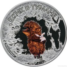 Monedas antiguas de América: 5 DÓLARES 2011 COOK ISLANDS ⚑ ERIZO EN LA NIEBLA ⚑ PLATA 999 DIBUJOS ANIMADOS