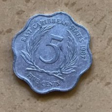Monedas antiguas de América: 5 CENTAVOS DE EAST CARIBBEAN STATES (ESTADOS DEL CARIBE). AÑO 1987