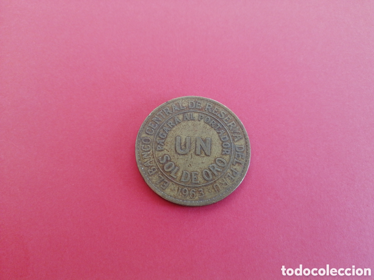 Monedas antiguas de Am&eacute;rica: 1 sol de oro de Per&uacute; 1963 - Foto 1