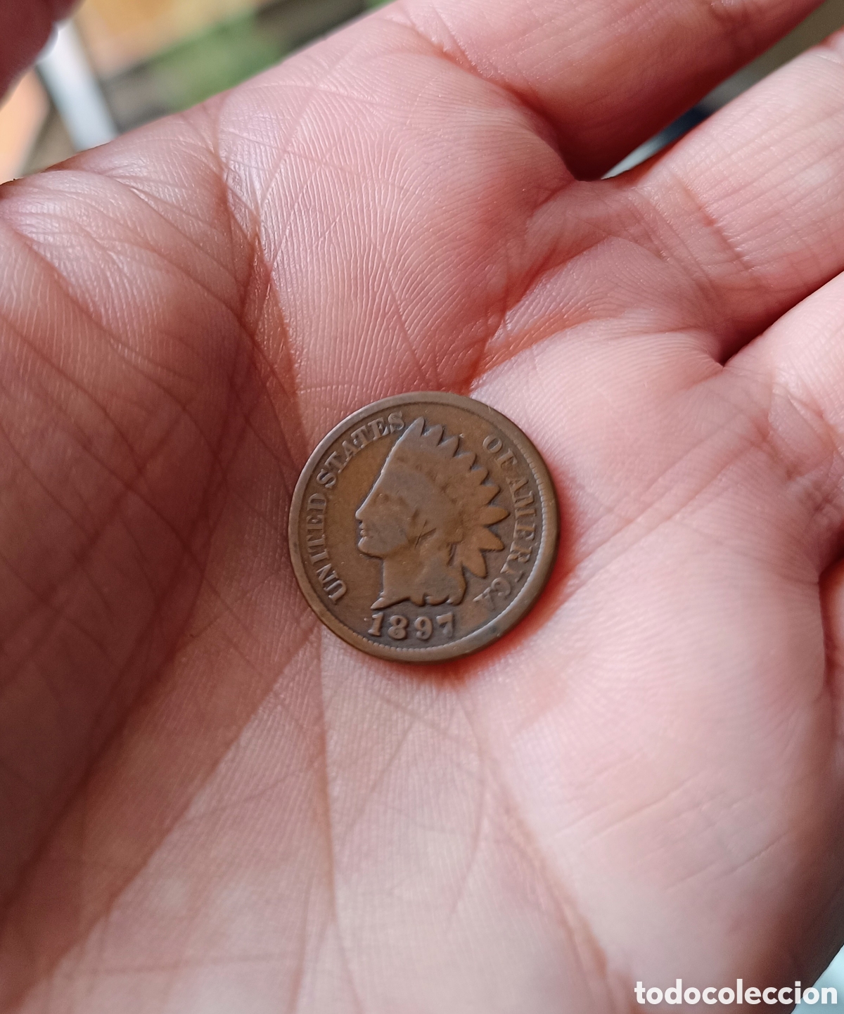 Monedas antiguas de Am&eacute;rica: USA MONEDA 1 CENTIMO 1897. INDIO - Foto 2