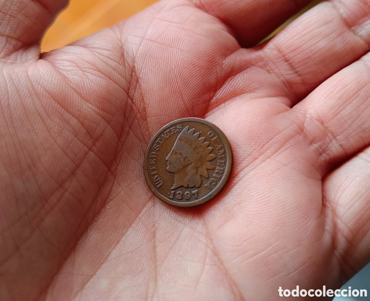 Monedas antiguas de Am&eacute;rica: USA MONEDA 1 CENTIMO 1897. INDIO - Foto 1