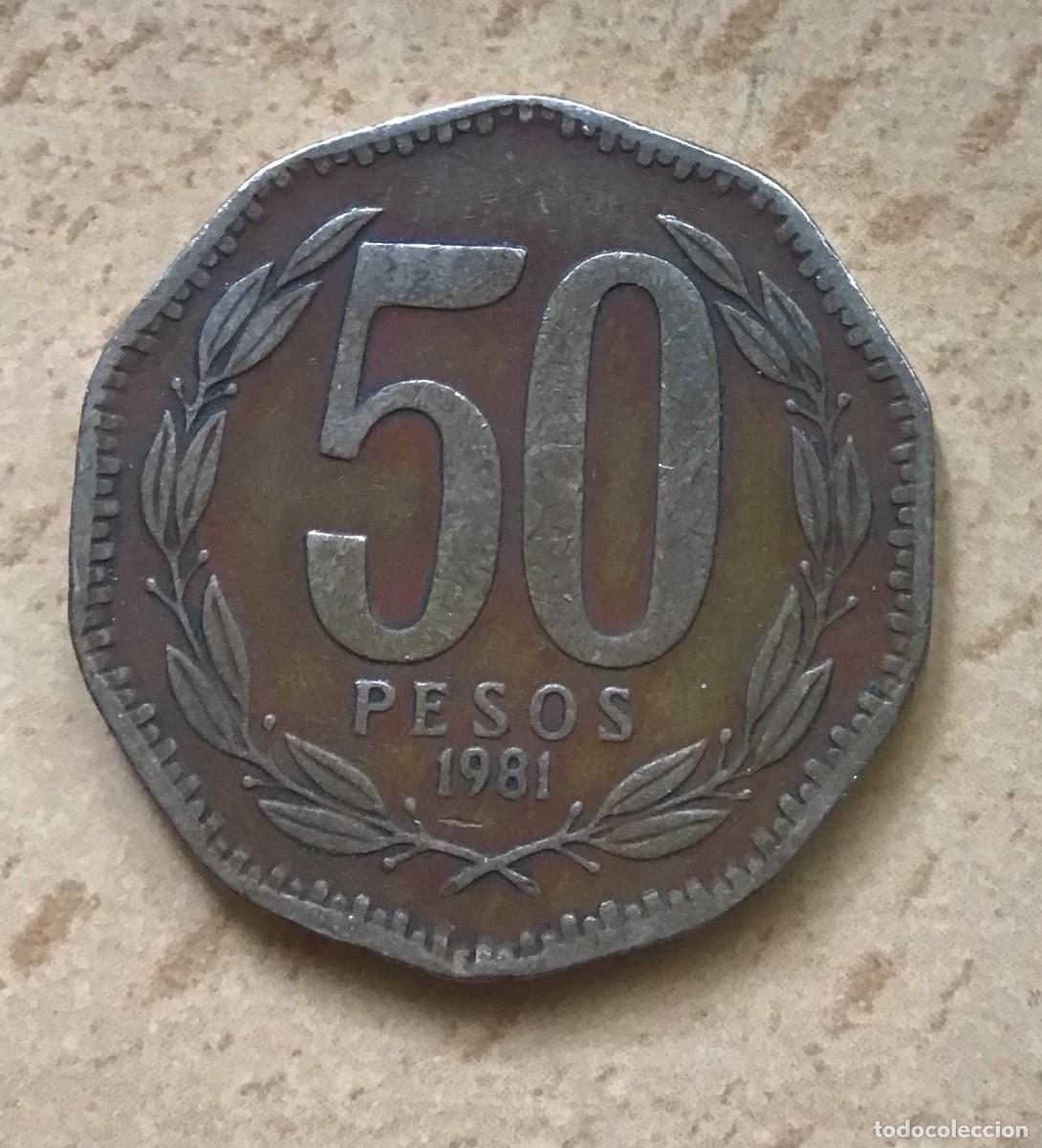 Monedas antiguas de Am&eacute;rica: 50 pesos de Chile. A&ntilde;o 1981 - Foto 1