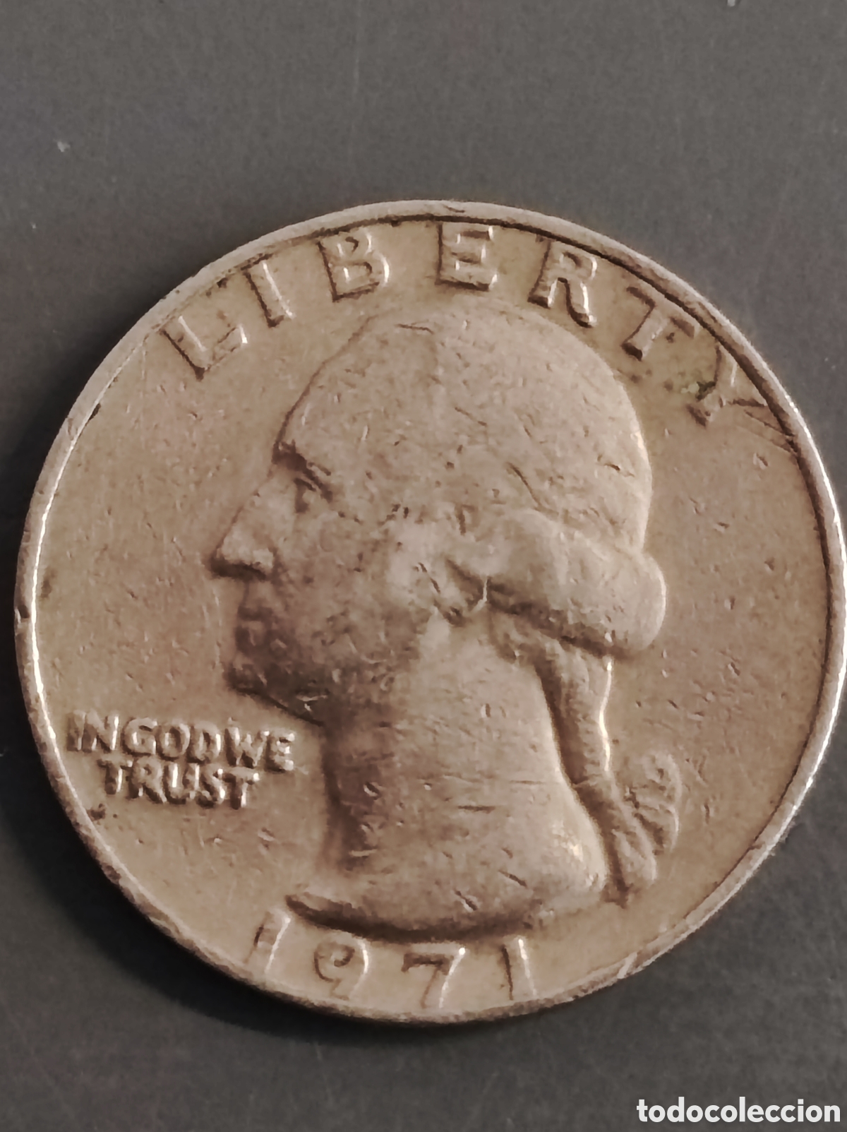 Monedas antiguas de Am&eacute;rica: Moneda rara cuarto de dolar 1971 - Foto 2