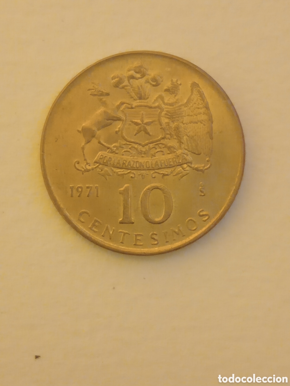 Monedas antiguas de Am&eacute;rica: CHILE REPUBLICA 10 C&Eacute;NTIMOS 1971 - Foto 2