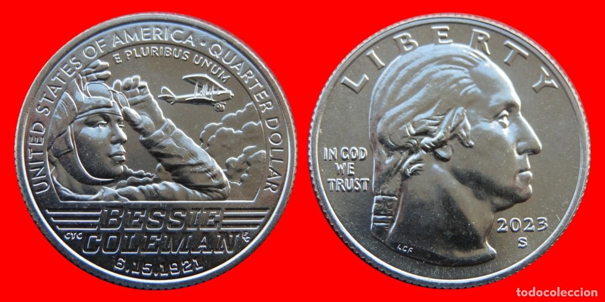 Monedas antiguas de Am&eacute;rica: 25 CENTAVOS QUARTER 2023-S BESSIE COLEMAN SIN CIRCULAR USA-6588SC