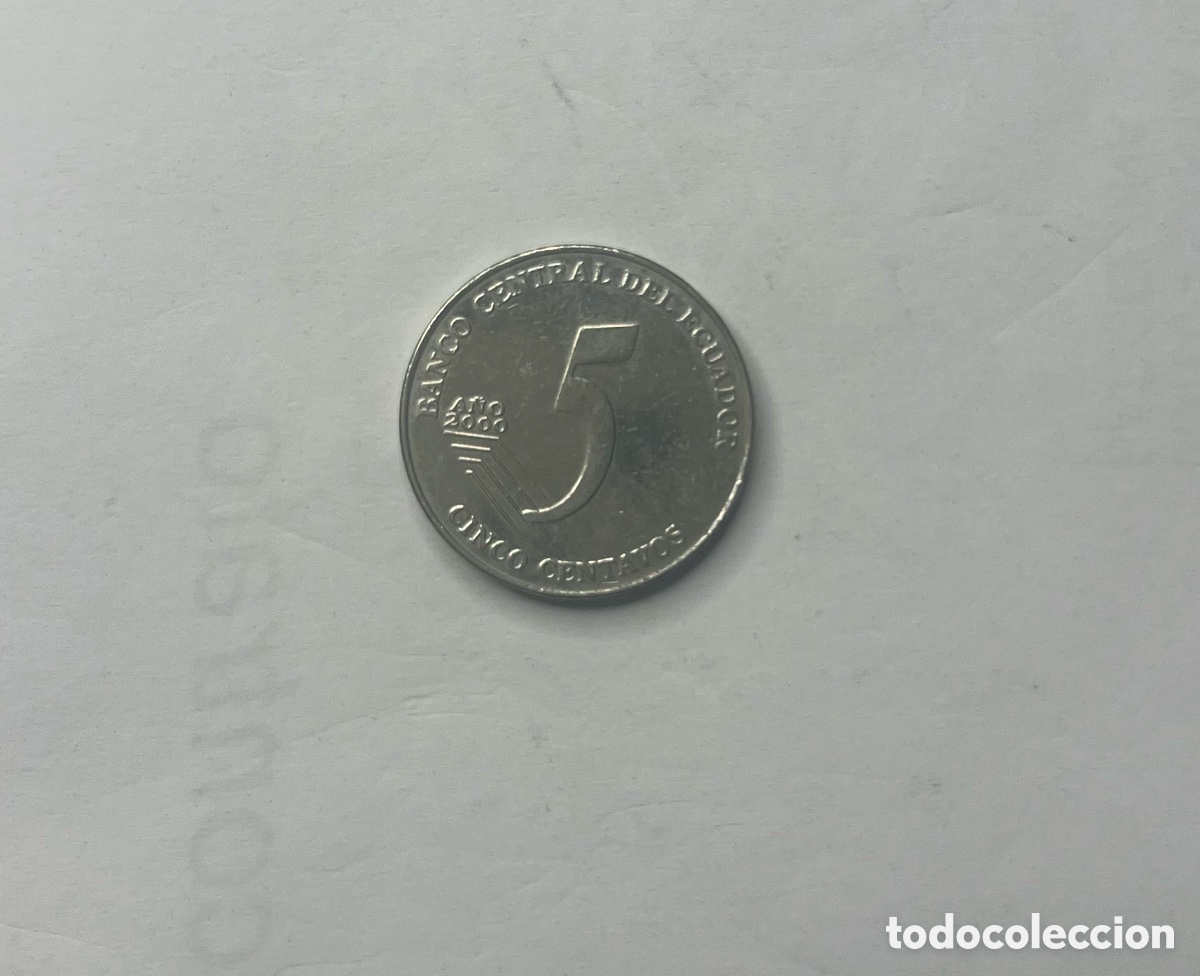 Monedas antiguas de Am&eacute;rica: Moneda de 5 centavos del a&ntilde;o 2000 Ecuador - Foto 2