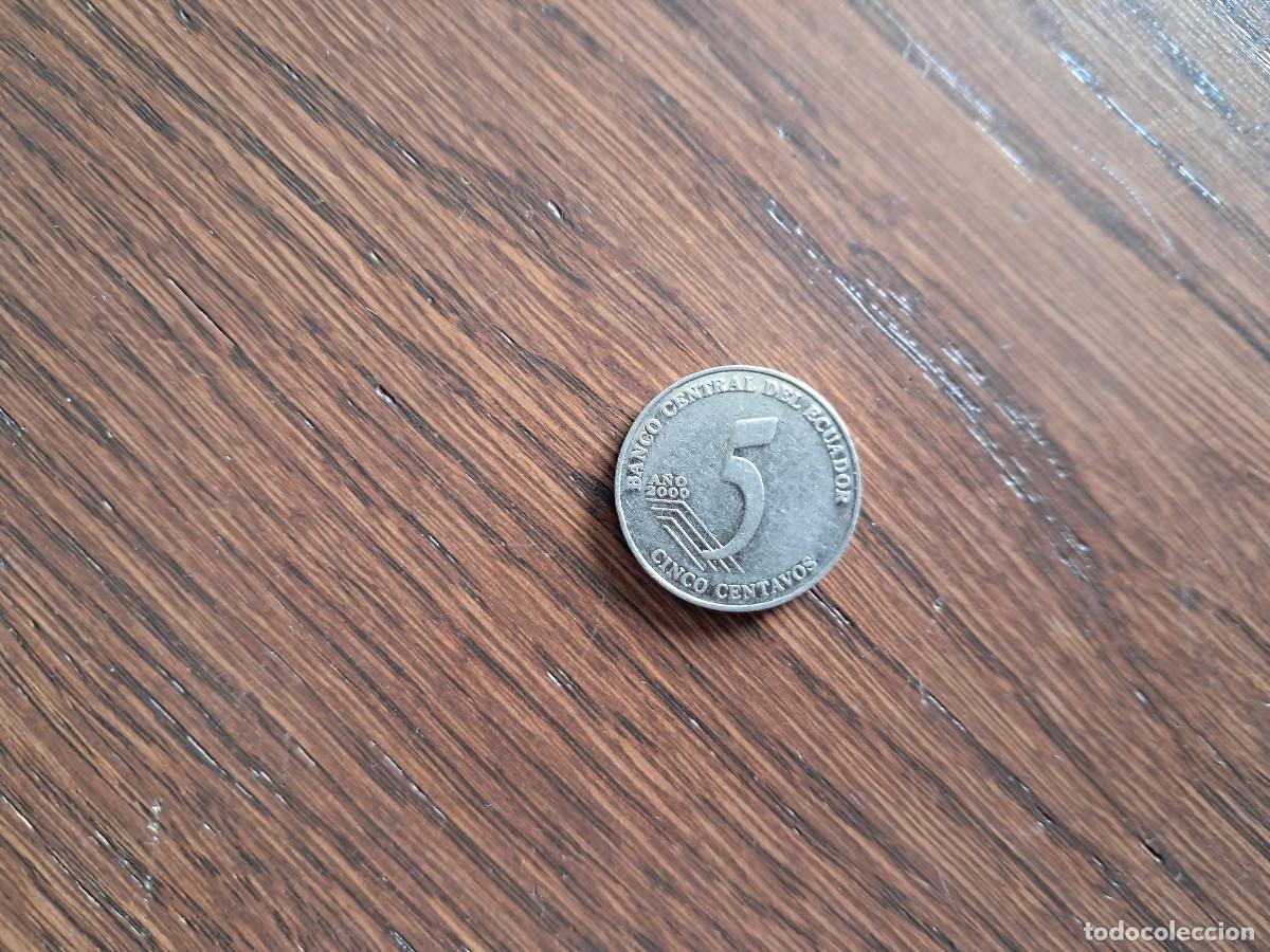 Monedas antiguas de Am&eacute;rica: moneda de Ecuador, 5 centavos, a&ntilde;o 2000 - Foto 2