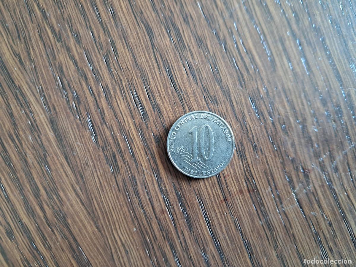 Monedas antiguas de Am&eacute;rica: moneda de Ecuador, 10 centavos, a&ntilde;o 2000. - Foto 2